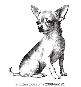 Chihuahua sketch hand drawn in doodle style illustration