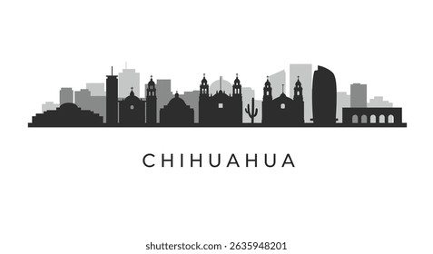 Silhueta da paisagem urbana de Chihuahua Skyline México. (1)
