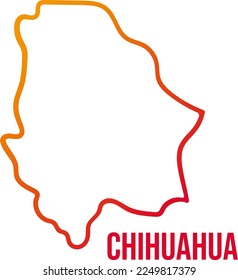 Chihuahua state linear gradient map isolated