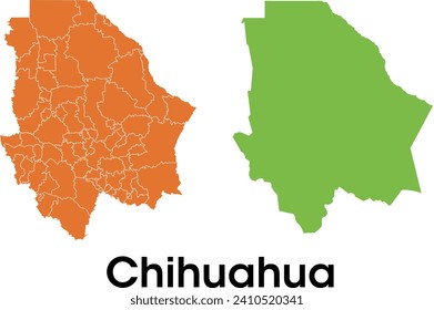 Chihuahua State map in Mexico