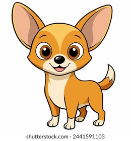 Chihuahua Vektor-Illustration isoliert auf weißem Hintergrund im Cartoon-Stil