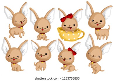 Chihuahua vector set