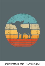 Chihuahua Vintage Silhouette 60s 70s Regalos retro Perro Lover diseño ilustración vectorial para uso en diseño e impresión de carteles