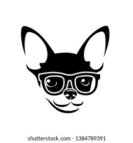 Chihuahua wearing eyeglasses - isolated vector illustration 