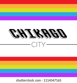 Chikago city slogan,Chikago city print in vector, t-shirt graphics, designed for tee print design. Vector illustration.