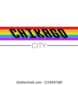 Chikago city slogan,Chikago city print in vector, t-shirt graphics, designed for tee print design. Vector illustration.
