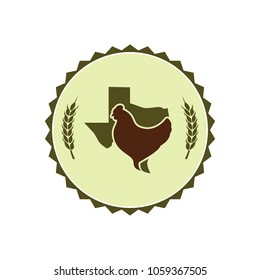 Chiken Farm vector logo. Texas map.