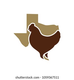 Chiken Farm vector logo. Texas map.