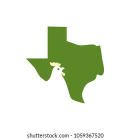 Chiken Farm vector logo. Texas map.