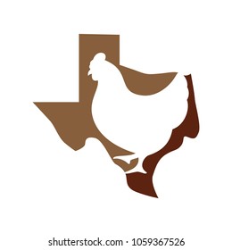 Chiken Farm vector logo. Texas map.