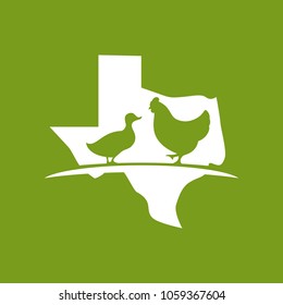 Chiken Farm vector logo. Texas map.
