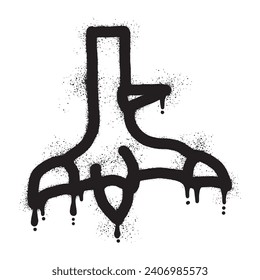 Chiken feet graffiti with black spray paint