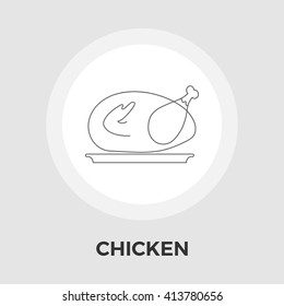 Chiken icon vector. Flat icon isolated on the white background. Editable EPS file. Vector illustration.