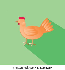 chiken illustration vector icon flat design