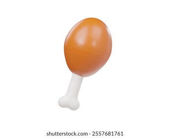 Chiken lag pis icon 3d rener illustration