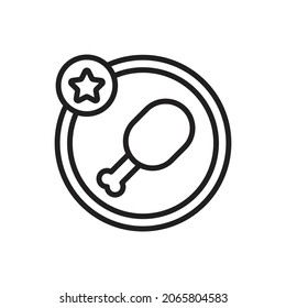 Chiken Rating Outline Icon Vektorgrafik