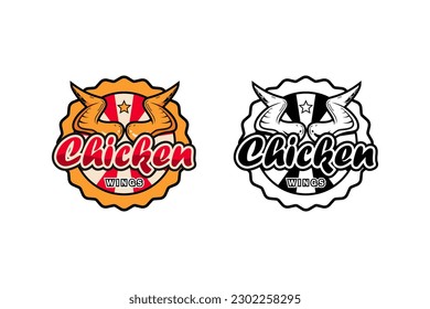 Chiken wings logo template color design vector