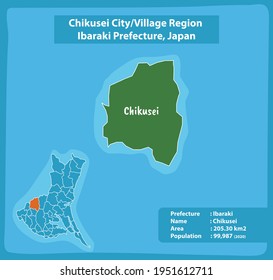Chikusei City or Village Region Ibaraki Prefecture Map Japan