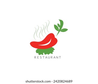 Chil and resturant  leaf logo design.