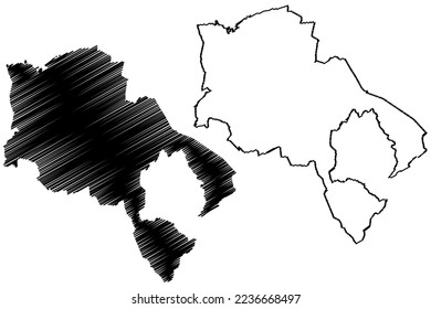 Chilapa municipality (Free and Sovereign State of Guerrero, Mexico, United Mexican States) map vector illustration, scribble sketch Chilapa de Álvarez map