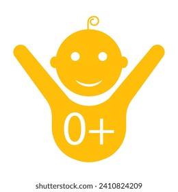 Child 0 line icon. Age limit, happiness, child, son, diapers, childhood, pacifier, foal, responsibility. Vector icon for business and advertising