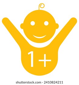 Child 1 line icon. Age limit, happiness, child, son, diapers, childhood, pacifier, foal, responsibility. Vector icon for business and advertising