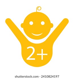 Child 2 line icon. Age limit, happiness, child, son, diapers, childhood, pacifier, foal, responsibility. Vector icon for business and advertising