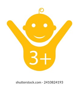 Child 3 line icon. Age limit, happiness, child, son, diapers, childhood, pacifier, foal, responsibility. Vector icon for business and advertising