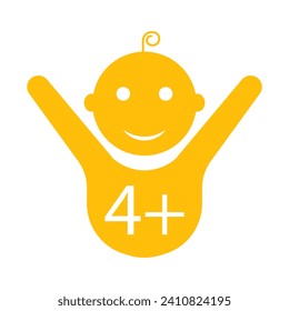 Child 4 line icon. Age limit, happiness, child, son, diapers, childhood, pacifier, foal, responsibility. Vector icon for business and advertising