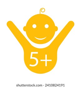 Child 5 line icon. Age limit, happiness, child, son, diapers, childhood, pacifier, foal, responsibility. Vector icon for business and advertising