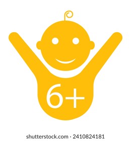 Child 6 line icon. Age limit, happiness, child, son, diapers, childhood, pacifier, foal, responsibility. Vector icon for business and advertising