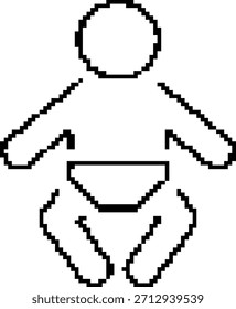 Ícone filho de 8 bits. Ilustração vetorial.