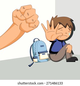 Child abuse, bullying, harassment, vector illustration