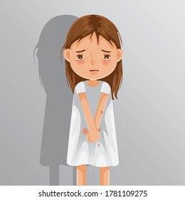 child abuse girl. Crying little girl. sad girl. The child cried and was attacked and bullied. Stop family violence. Human trafficking concept. Children's health problems. Child abuse problems.