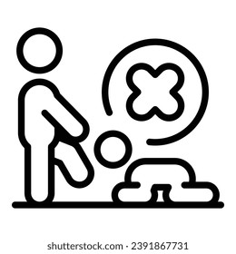 Child abuse icon outline vector. School bully. Children problem