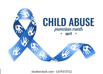 Child abuse prevention month card or background. vector illustration.