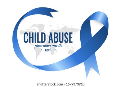 Child abuse prevention month card or background. vector illustration.