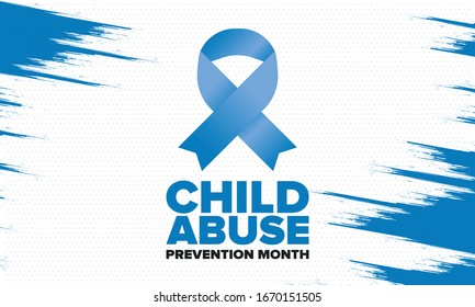 Child Abuse Prevention Month. Celebrate annual in April in United States. Stop child violence. Children protection and safety month. Unity for children. Poster, banner, background. Vector illustration