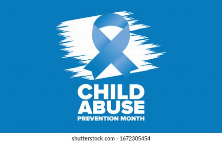 Child Abuse Prevention Month. Celebrate annual in April in United States. Stop child violence. Children protection and safety month. Unity for children. Poster, banner, background. Vector illustration