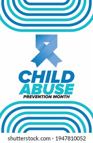 Child Abuse Prevention Month. Celebrate annual in April in United States. Stop child violence. Children protection and safety month. Unity for children. Poster, banner, background. Vector illustration