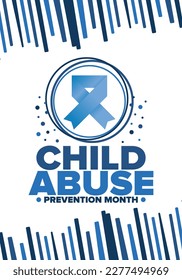 Child Abuse Prevention Month. Celebrate annual in April in United States. Stop child violence. Children protection and safety month. Unity for children. Poster, banner, background. Vector illustration