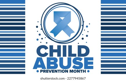 Child Abuse Prevention Month. Celebrate annual in April in United States. Stop child violence. Children protection and safety month. Unity for children. Poster, banner, background. Vector illustration