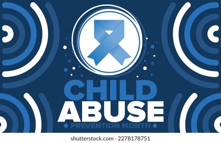 Child Abuse Prevention Month. Celebrate annual in April in United States. Stop child violence. Children protection and safety month. Unity for children. Poster, banner, background. Vector illustration