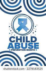 Child Abuse Prevention Month. Celebrate annual in April in United States. Stop child violence. Children protection and safety month. Unity for children. Poster, banner, background. Vector illustration