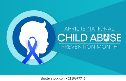 Child Abuse prevention month is observed every year in April, to raising awareness and preventing child abuse. Vector illustration