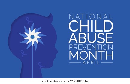 Child Abuse prevention month is observed every year in April, to raising awareness and preventing child abuse. Vector illustration