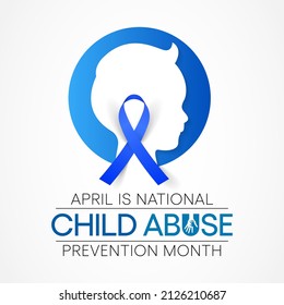 Child Abuse prevention month is observed every year in April, to raising awareness and preventing child abuse. Vector illustration