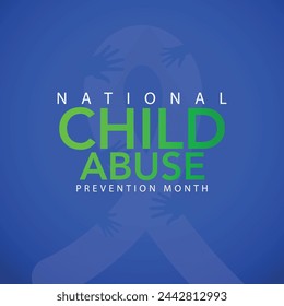 Child Abuse prevention month is observed every year in April, to raising awareness and preventing child abuse. Vector illustration