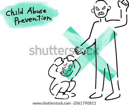Child abuse simple vector illustration