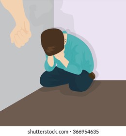 child abuse violence bullying kids in corner